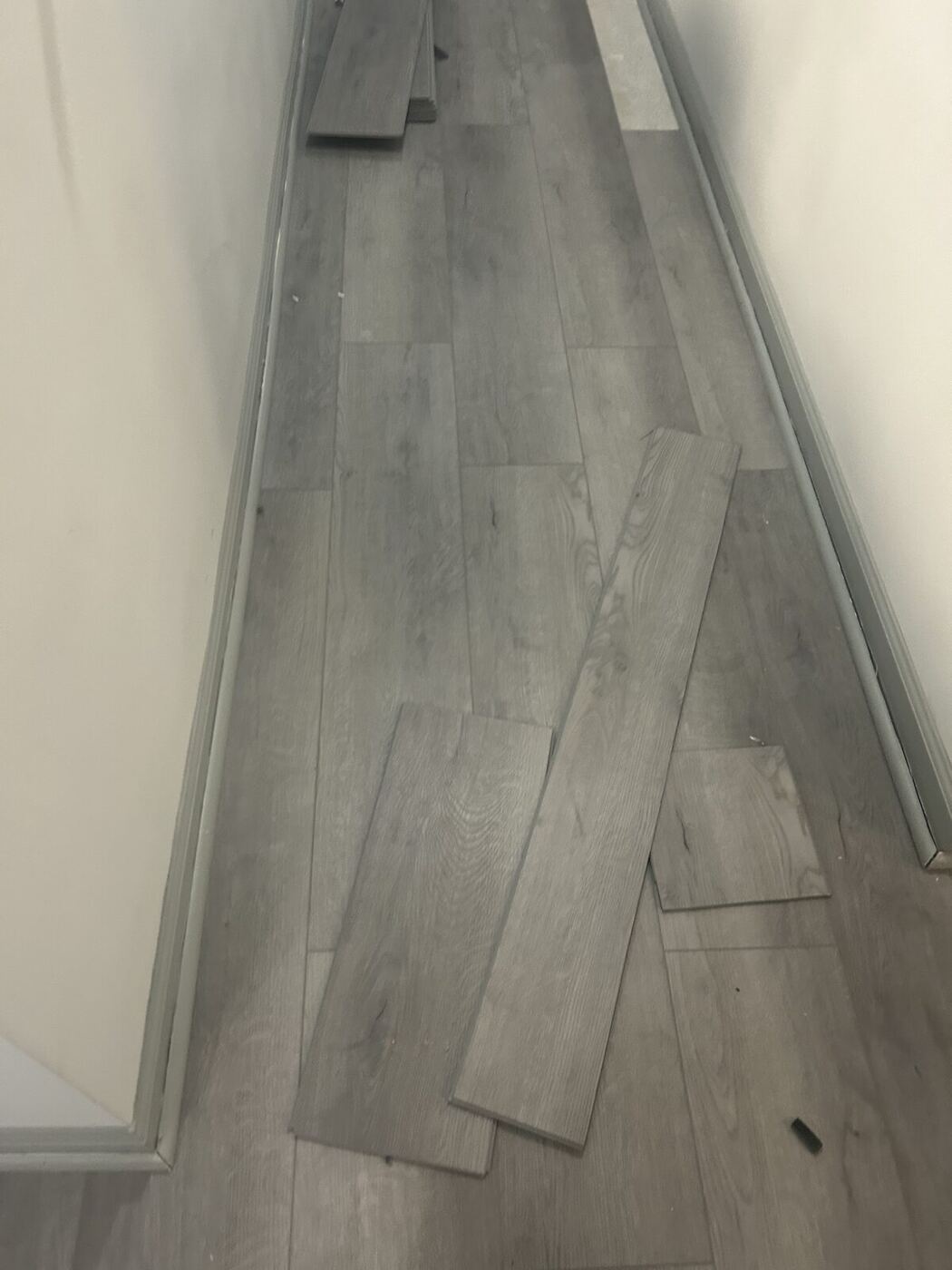 Newly finished floor after a completed water restoration project